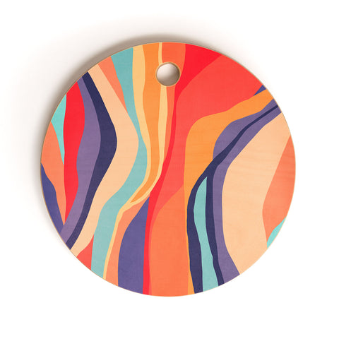 Viviana Gonzalez Psychedelic pattern 02 Cutting Board Round