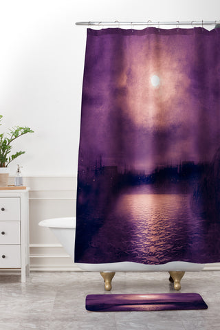 Viviana Gonzalez Purple Sunset Shower Curtain And Mat