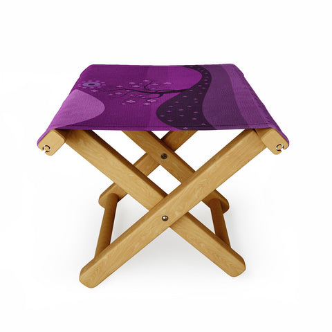 Viviana Gonzalez Radiant Orchid Landscape Folding Stool