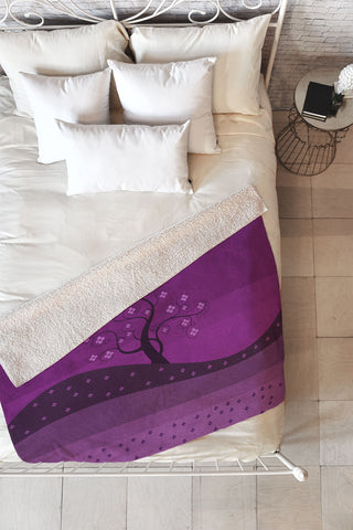 Viviana Gonzalez Radiant Orchid Landscape Fleece Throw Blanket