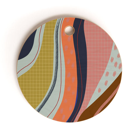 Viviana Gonzalez Retro Fusion 01 Cutting Board Round