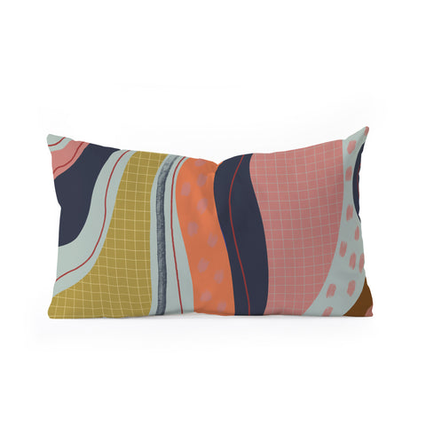 Viviana Gonzalez Retro Fusion 01 Oblong Throw Pillow