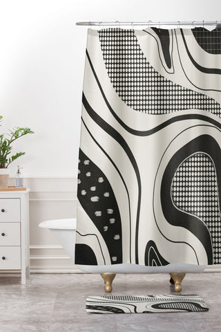 Viviana Gonzalez Retro Fusion 03 Shower Curtain And Mat
