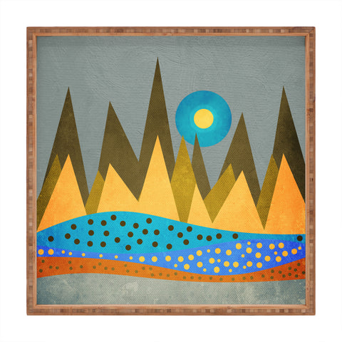 Viviana Gonzalez Retro Landscape I Square Tray