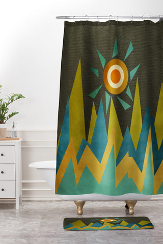 Viviana Gonzalez Retro Landscape II Shower Curtain And Mat