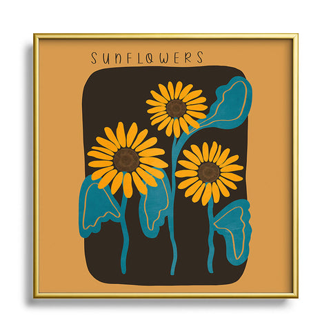 Viviana Gonzalez Sunflowers 01 Square Metal Framed Art Print