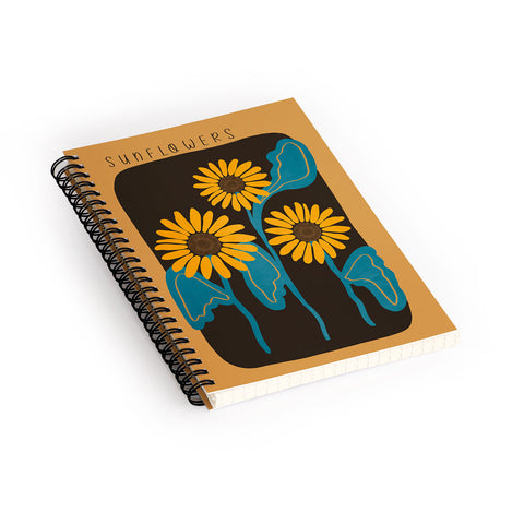Viviana Gonzalez Sunflowers 01 Spiral Notebook