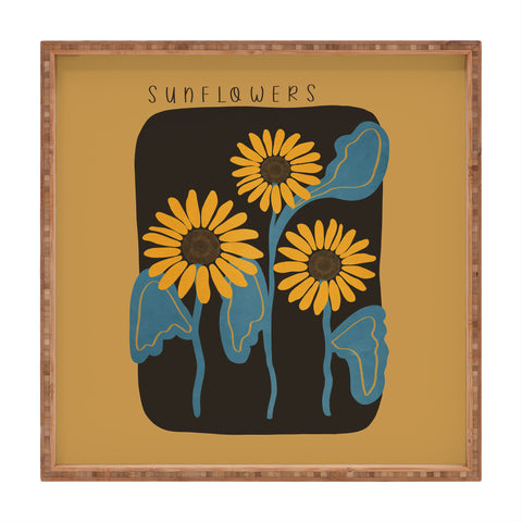 Viviana Gonzalez Sunflowers 01 Square Tray