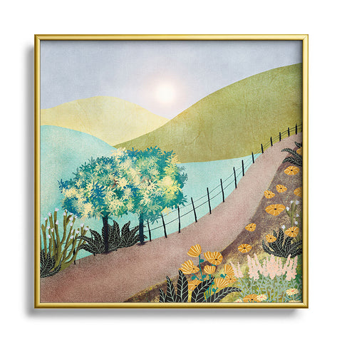 Viviana Gonzalez Sunrise In The Mountains Metal Square Framed Art Print