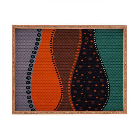 Viviana Gonzalez Textures Abstract 6 Rectangular Tray