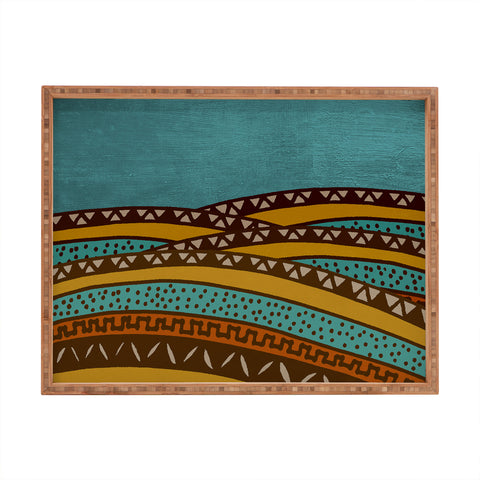 Viviana Gonzalez Textures Abstract 9 Rectangular Tray