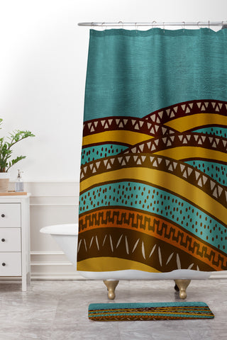 Viviana Gonzalez Textures Abstract 9 Shower Curtain And Mat