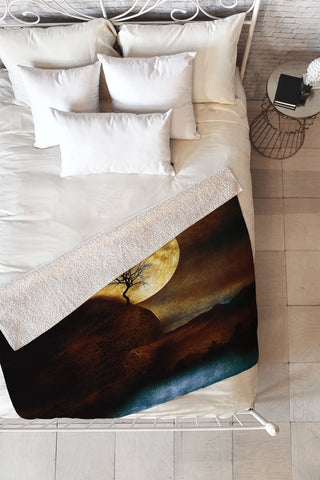 Viviana Gonzalez The Moon and the Tree Fleece Throw Blanket