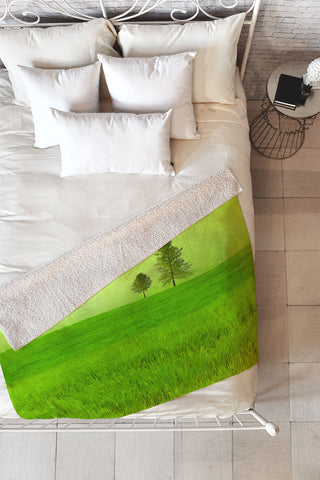 Viviana Gonzalez Trees And Shinning Field I Fleece Throw Blanket