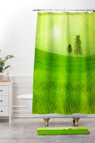 Viviana Gonzalez Trees And Shinning Field I Shower Curtain And Mat