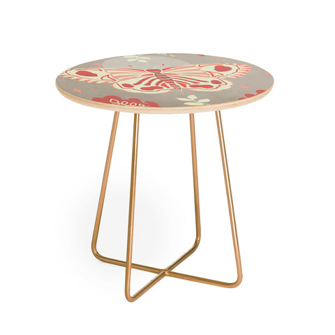 Viviana Gonzalez Vintage Butterfly 02 Round Side Table