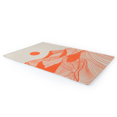 Viviana Gonzalez Vintage Mountains Line Art Area Rug