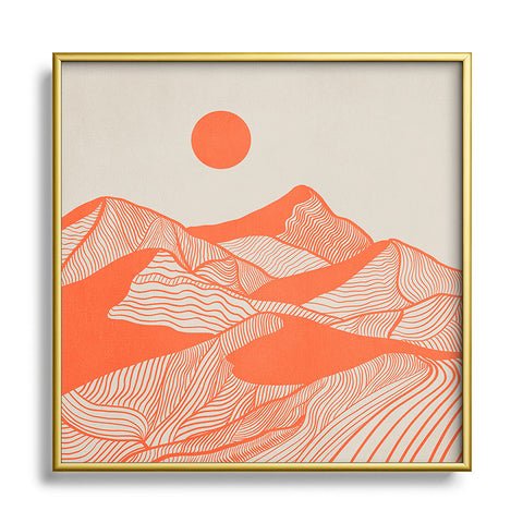 Viviana Gonzalez Vintage Mountains Line Art Square Metal Framed Art Print