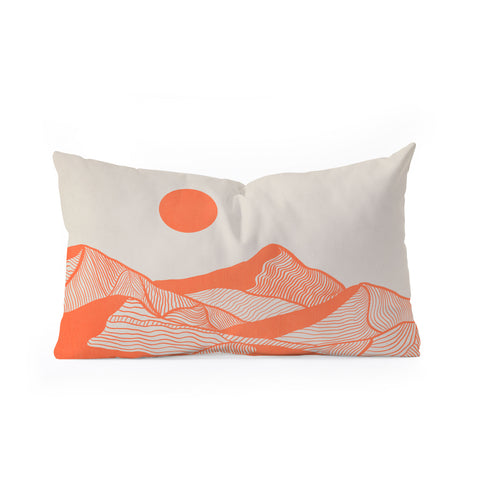 Viviana Gonzalez Vintage Mountains Line Art Oblong Throw Pillow