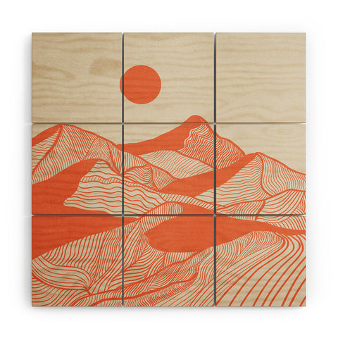 Viviana Gonzalez Vintage Mountains Line Art Wood Wall Mural