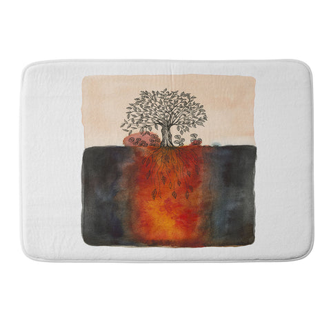 Viviana Gonzalez Watercolor Lone Tree Memory Foam Bath Mat