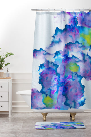 Viviana Gonzalez Watercolor love 2 Shower Curtain And Mat