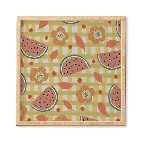 Viviana Gonzalez Watermelon And Flowers Framed Wall Art