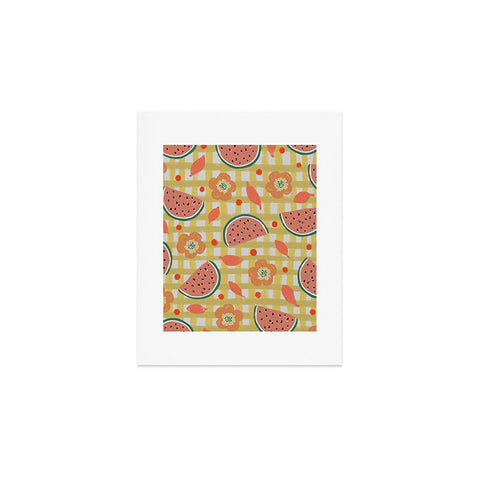 Viviana Gonzalez Watermelon And Flowers Art Print
