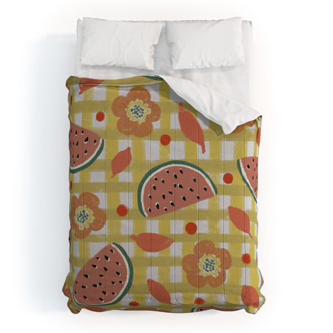 Viviana Gonzalez Watermelon And Flowers Comforter