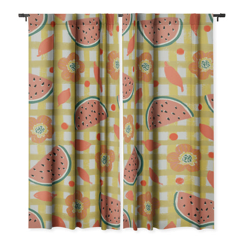 Viviana Gonzalez Watermelon And Flowers Blackout Non Repeat