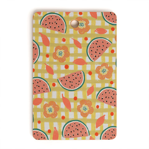 Viviana Gonzalez Watermelon And Flowers Cutting Board Rectangle