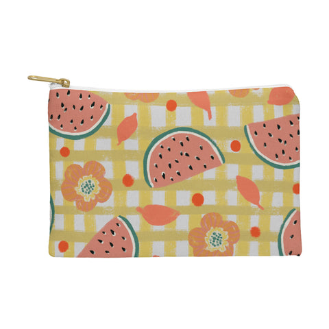 Viviana Gonzalez Watermelon And Flowers Pouch