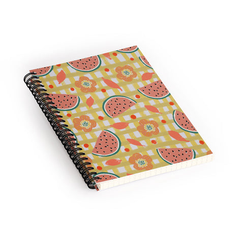 Viviana Gonzalez Watermelon And Flowers Spiral Notebook