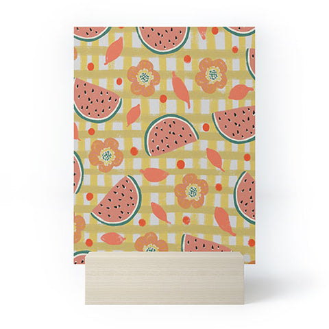 Viviana Gonzalez Watermelon And Flowers Mini Art Print