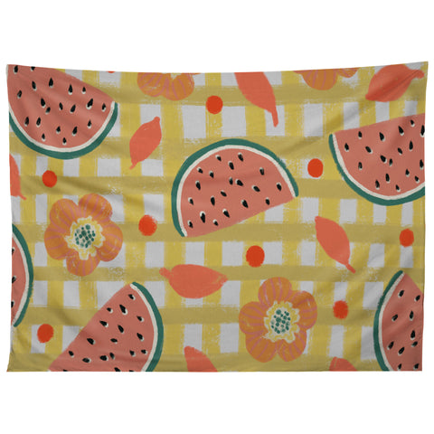 Viviana Gonzalez Watermelon And Flowers Tapestry