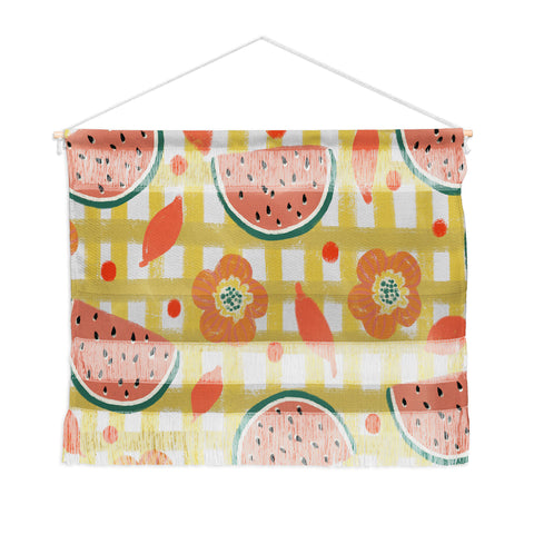 Viviana Gonzalez Watermelon And Flowers Wall Hanging Landscape