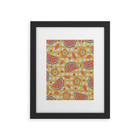 Viviana Gonzalez Watermelon And Flowers Framed Art Print