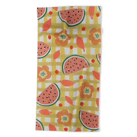 Viviana Gonzalez Watermelon And Flowers Beach Towel