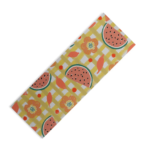 Viviana Gonzalez Watermelon And Flowers Yoga Mat