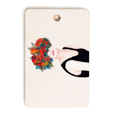 Viviana Gonzalez Woman in flowers watercolor 3 Cutting Board Rectangle