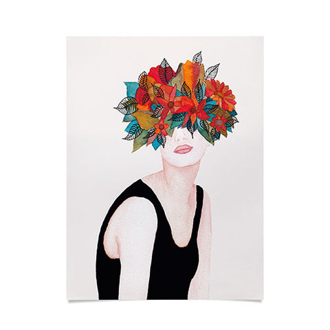 Viviana Gonzalez Woman in flowers watercolor 3 Poster