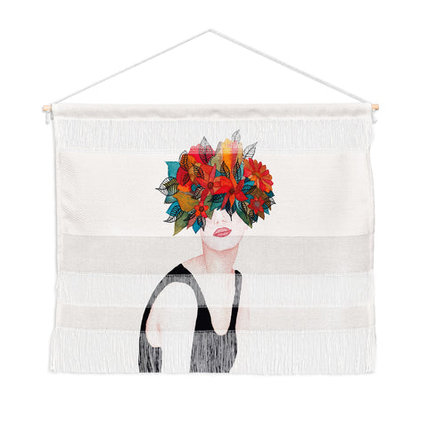 Viviana Gonzalez Woman in flowers watercolor 3 Wall Hanging Landscape