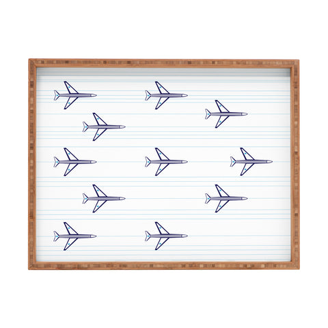 Vy La Airplanes And Stripes Rectangular Tray