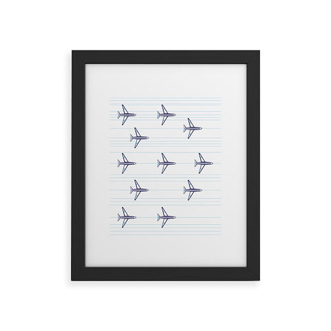 Vy La Airplanes And Stripes Framed Art Print