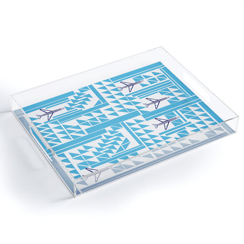 Vy La Airplanes And Triangles Acrylic Tray