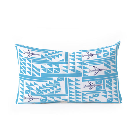 Vy La Airplanes And Triangles Oblong Throw Pillow