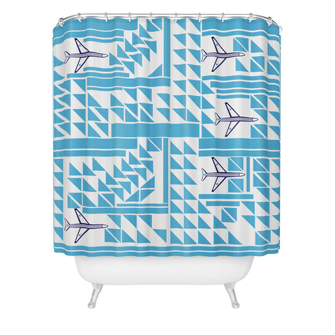Vy La Airplanes And Triangles Shower Curtain