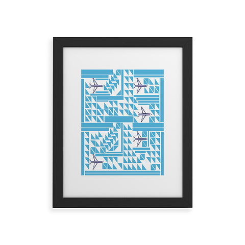 Vy La Airplanes And Triangles Framed Art Print