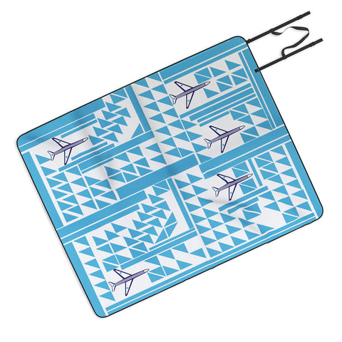 Vy La Airplanes And Triangles Picnic Blanket