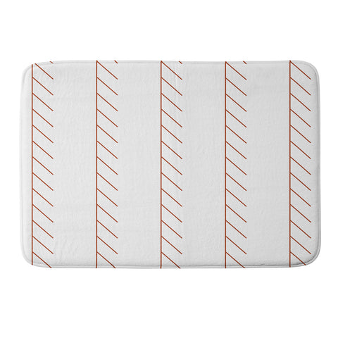 Vy La Angled Stitch Rust Memory Foam Bath Mat